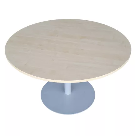 SANMA│Table ronde ø 120cm│Erable blanc / gris aluminium