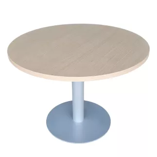 SANMA│Table ronde ø 100 cm│Chêne clair/gris aluminium
