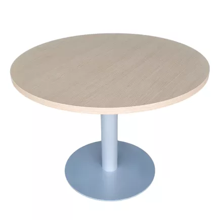 SANMA│Table ronde ø 100 cm│Chêne clair/gris aluminium