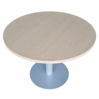SANMA│Table ronde ø 100 cm│Chêne clair/gris aluminium