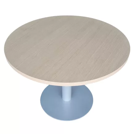SANMA│Table ronde ø 100 cm│Chêne clair/gris aluminium