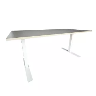 IKEA│Bureau réglable manuellement L 160 x P 80│ Argile/ Pieds blanc