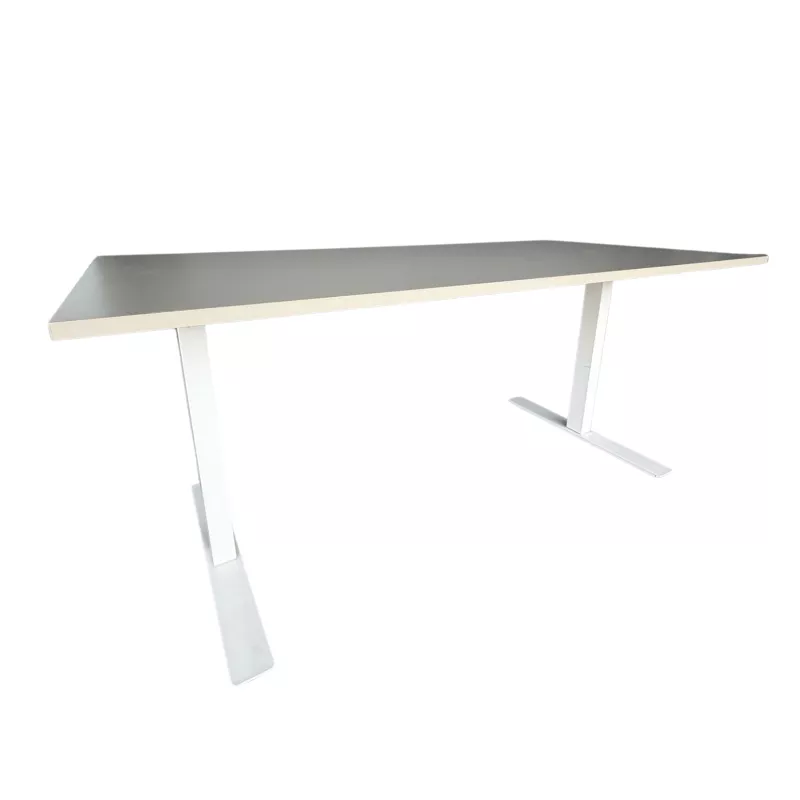 IKEA│Bureau réglable manuellement L 160 x P 80│ Argile/ Pieds blanc IKEA│Bureau réglable manuellement L 160 x P 80│ Argile/ Pieds blanc