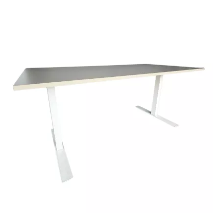 IKEA│Bureau réglable manuellement L 160 x P 80│ Argile/ Pieds blanc