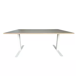 IKEA│Bureau réglable manuellement L 160 x P 80│Argile/Chants visible en bois/ Pieds blanc
