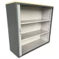 LO LISTA│Armoire rideau L 120 x H 110 cm│Gris anthracite/Gris alu/Gris/Erable blanc LO LISTA│Armoire rideau L 120 x H 110 cm│Gris anthracite/Gris alu/Gris/Erable blanc