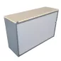 LO LISTA│Armoire rideau L 120 x H 75 cm│Gris anthracite/Gris alu/Gris/Erable blanc LO LISTA│Armoire rideau L 120 x H 75 cm│Gris anthracite/Gris alu/Gris/Erable blanc