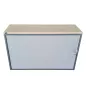 LO LISTA│Armoire rideau L 120 x H 75 cm│Gris anthracite/Gris alu/Gris/Erable blanc LO LISTA│Armoire rideau L 120 x H 75 cm│Gris anthracite/Gris alu/Gris/Erable blanc