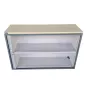 LO LISTA│Armoire rideau L 120 x H 75 cm│Gris anthracite/Gris alu/Gris/Erable blanc LO LISTA│Armoire rideau L 120 x H 75 cm│Gris anthracite/Gris alu/Gris/Erable blanc