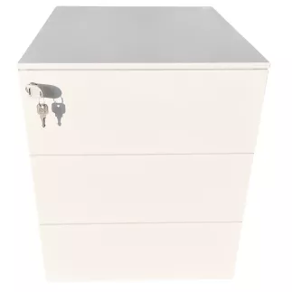 STEELCASE│Caisson sous bureau 3 tiroirs - 666│Profondeur 54 cm│Blanc / Noir