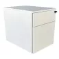 STEELCASE│Caisson sous bureau 2 tiroirs - 64│Profondeur 60 cm│Blanc / Noir STEELCASE│Caisson sous bureau 2 tiroirs - 64│Profondeur 60 cm│Blanc / Noir