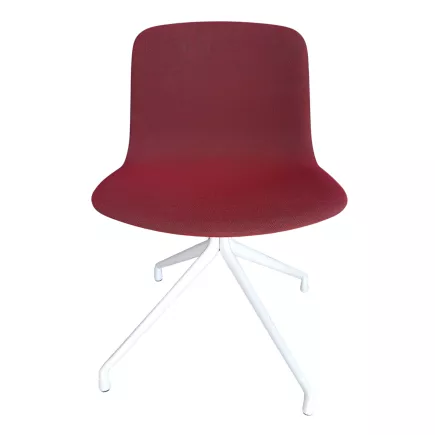 TROY│Chaise d'accueil / collectivité - Tissu│4 branches│Rouge bordeaux
