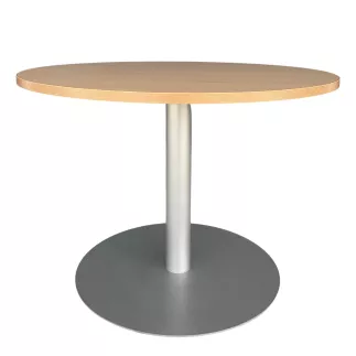 SANMA│Table ronde ø 100cm x H70cm│Hêtre/ gris aluminium
