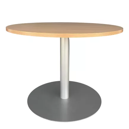 SANMA│Table ronde ø 100cm x H70cm│Hêtre/ gris aluminium