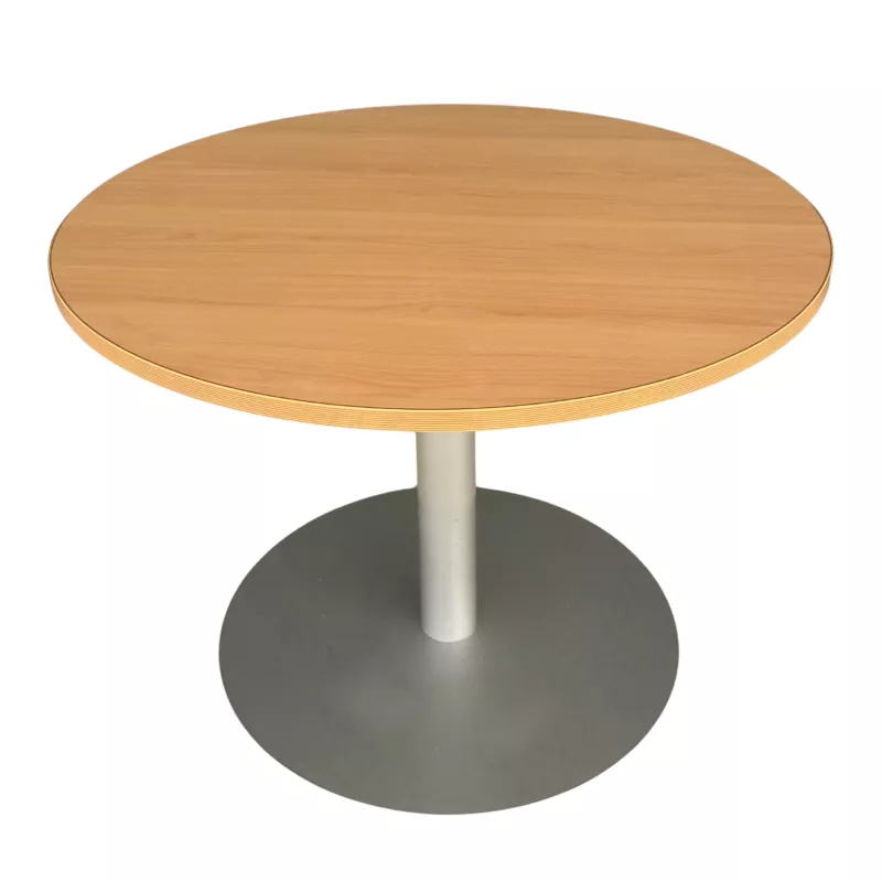 SANMA│Table ronde ø 100cm x H70cm│Hêtre/ gris aluminium SANMA│Table ronde ø 100cm x H70cm│Hêtre/ gris aluminium