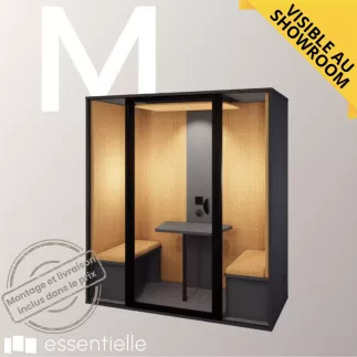 ESSENTIELLE DUO│Modèle M│2 personnes│Cabine acoustique pleine ou vitré