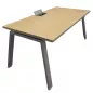 ALEA│Modèle Atreo│Bureau L 160 x p 80 cm x H Réglable│Petite trappe│Chêne clair/ Gris clair