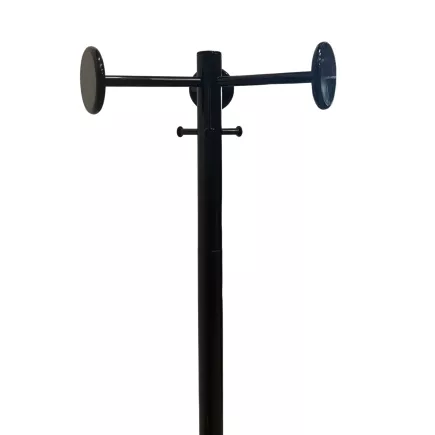 REXITE│Porte-manteau H 166 cm - ø 35 cm│3 Patères│Métal noir