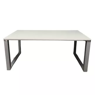 DIAMANT│Bureau Direction droit L 180 x p 90 │Blanc laqué/Chromé
