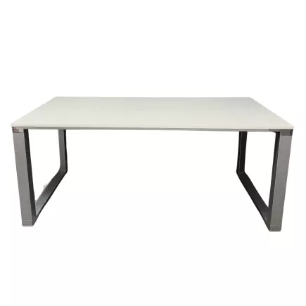DIAMANT│Bureau Direction droit L 180 x p 90 │Blanc laqué/Chromé