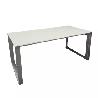 DIAMANT│Bureau Direction droit L 180 x p 90 │Blanc laqué/Chromé