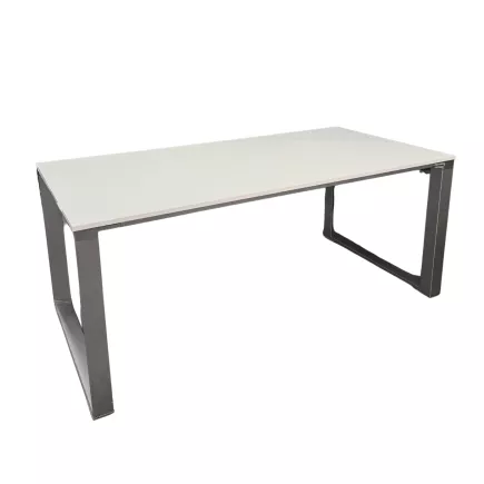 DIAMANT│Bureau Direction droit L 180 x p 90 │Blanc laqué/Chromé