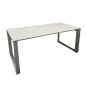 DIAMANT│Bureau Direction droit L 180 x p 90 │Blanc laqué/Chromé DIAMANT│Bureau Direction droit L 180 x p 90 │Blanc laqué/Chromé