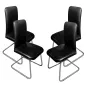 SANMA│Lot de 4 sièges d'accueil simili cuir│Pied luge│Noir/Chromé SANMA│Lot de 4 sièges d'accueil simili cuir│Pied luge│Noir/Chromé