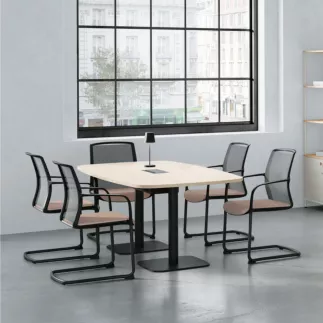 ELOISE│Table conférence tonneau 25mm│8 personnes 2 pieds 200x100