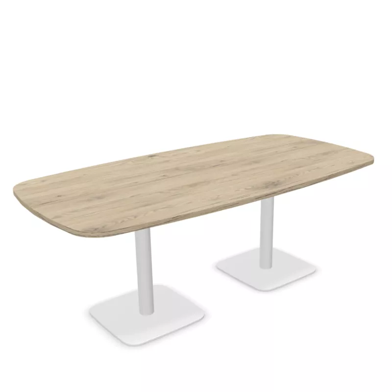 ELOISE│Table conférence tonneau 25mm│8 personnes 2 pieds 200x100