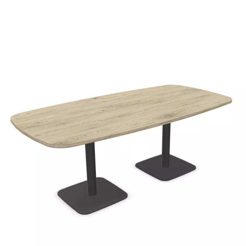 ELOISE│Table conférence tonneau 25mm│8 personnes 2 pieds 200x100