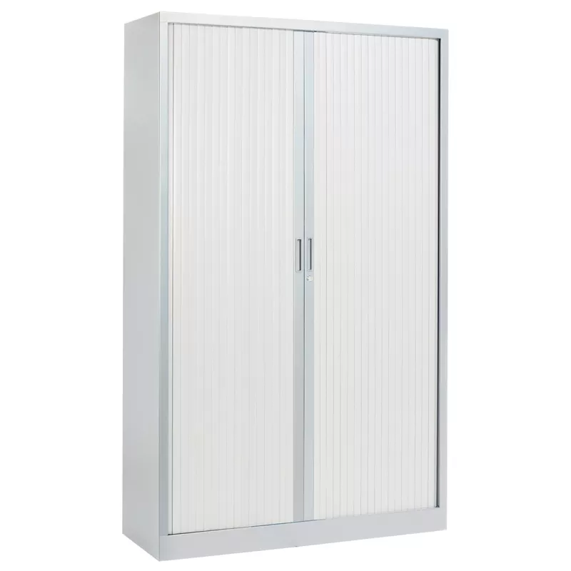 Armoire à rideau Navert H 198 cm unicolore ou bicolore Couleur Armoire SOSBBlanc/Alu Dimension