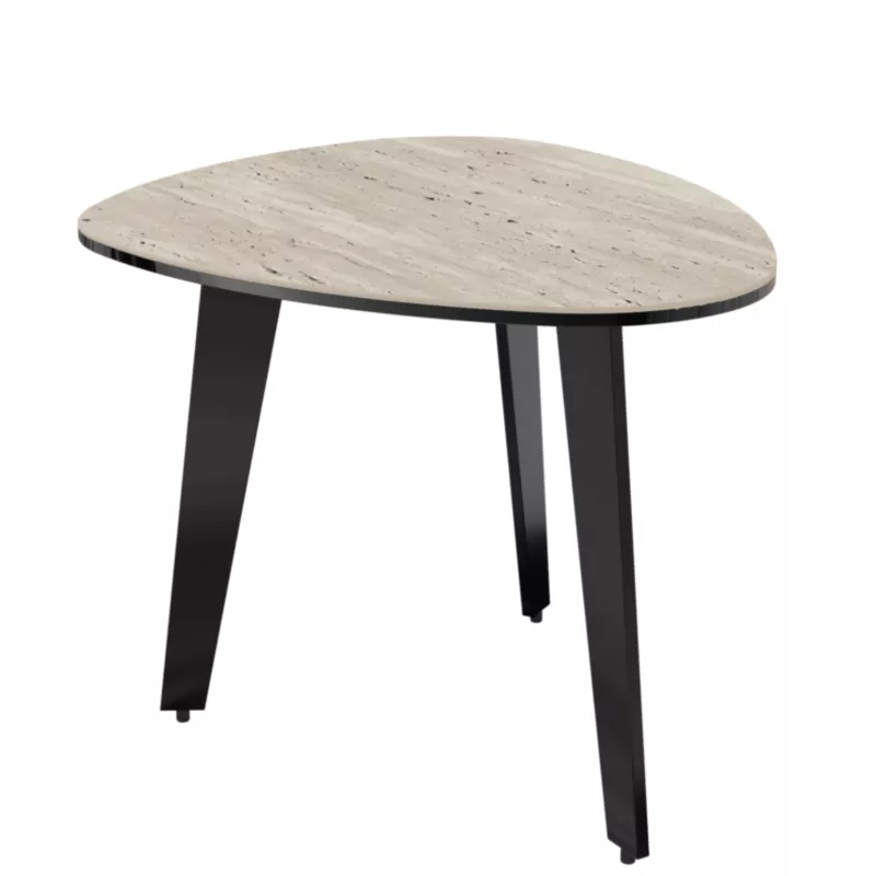 GALET │Table basse 55 x 45 x 38 cm│Pieds en acier laqué noir mat│coloris céramique à choix