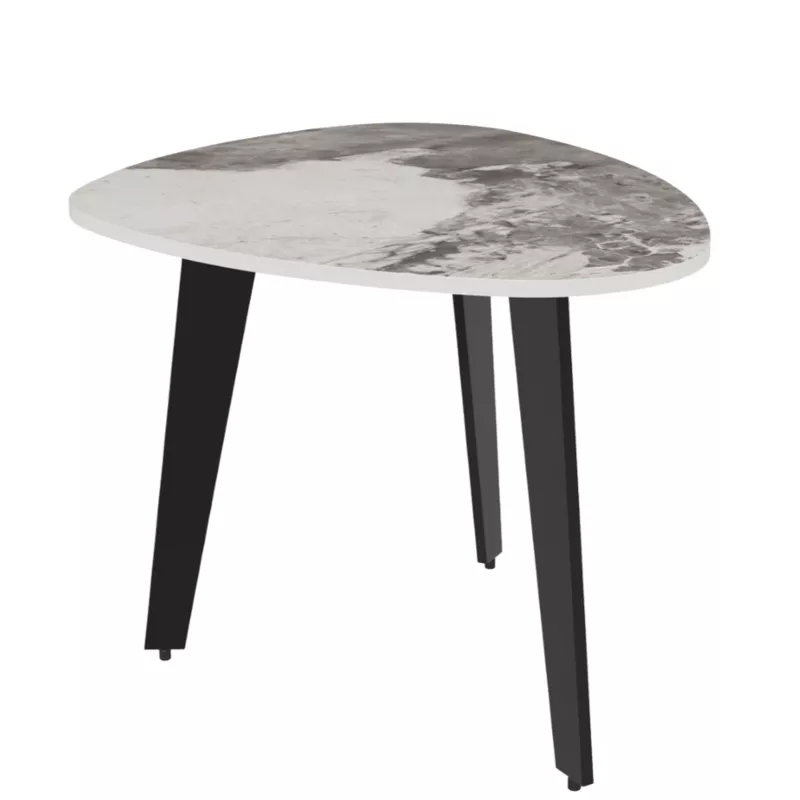 GALET │Table basse 55 x 45 x 38 cm│Pieds en acier laqué noir mat│coloris céramique à choix