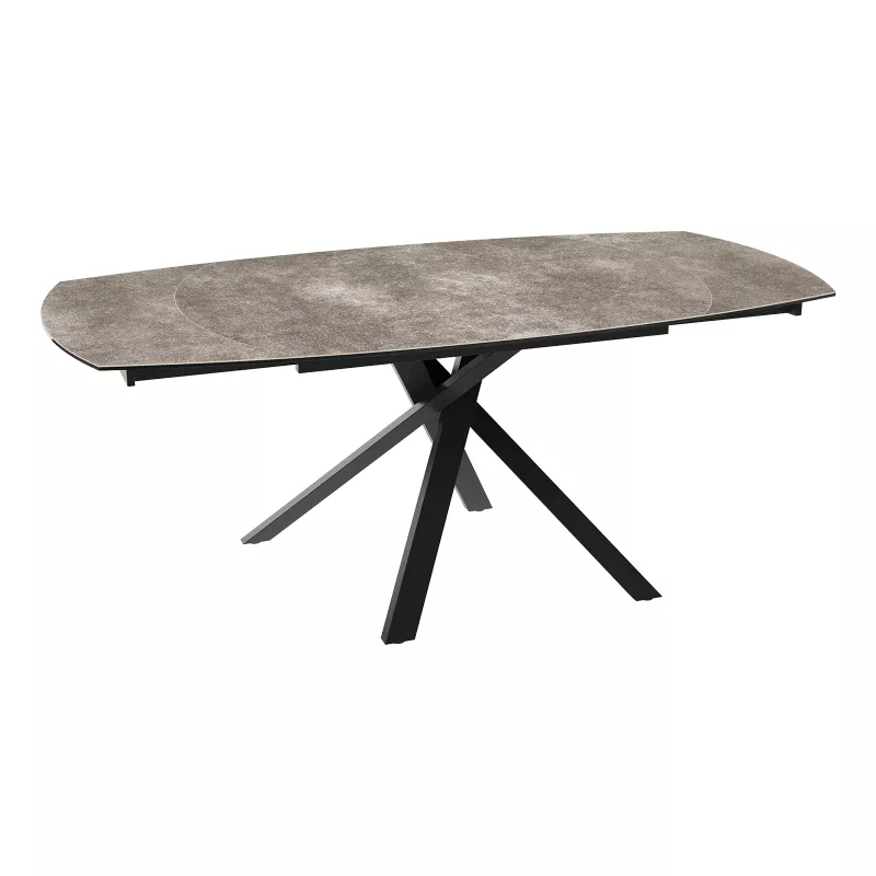 KHEOPS │Table extensible 120/180cm│Pieds en acier laqué noir mat│Coloris à choix KHEOPS │Table extensible 120/180cm│Pieds en acier laqué noir mat│Coloris à choix