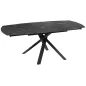 KHEOPS │Table extensible 120/180cm│Pieds en acier laqué noir mat│Coloris à choix