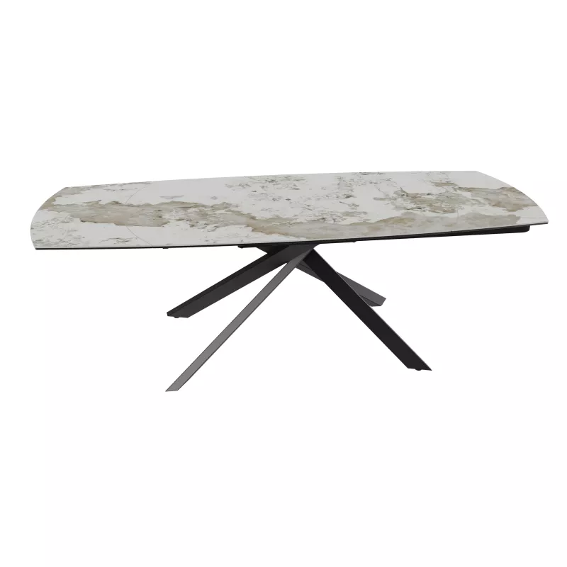 KHEOPS │Table extensible 160/240cm│Pieds en acier laqué noir mat│Coloris à choix KHEOPS │Table extensible 160/240cm│Pieds en acier laqué noir mat│Coloris à choix