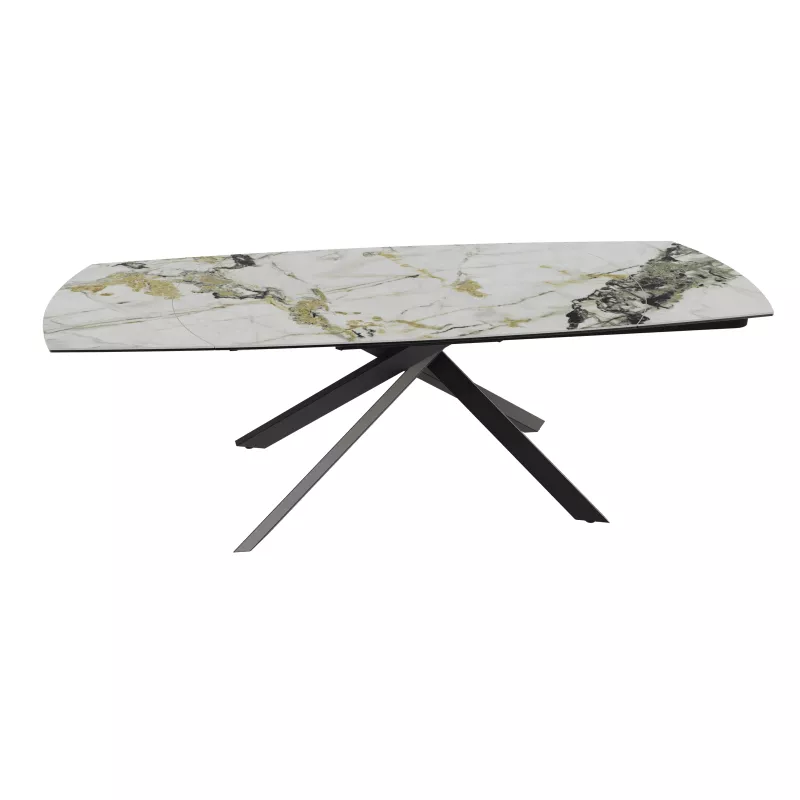 KHEOPS │Table extensible 160/240cm│Pieds en acier laqué noir mat│Coloris à choix KHEOPS │Table extensible 160/240cm│Pieds en acier laqué noir mat│Coloris à choix