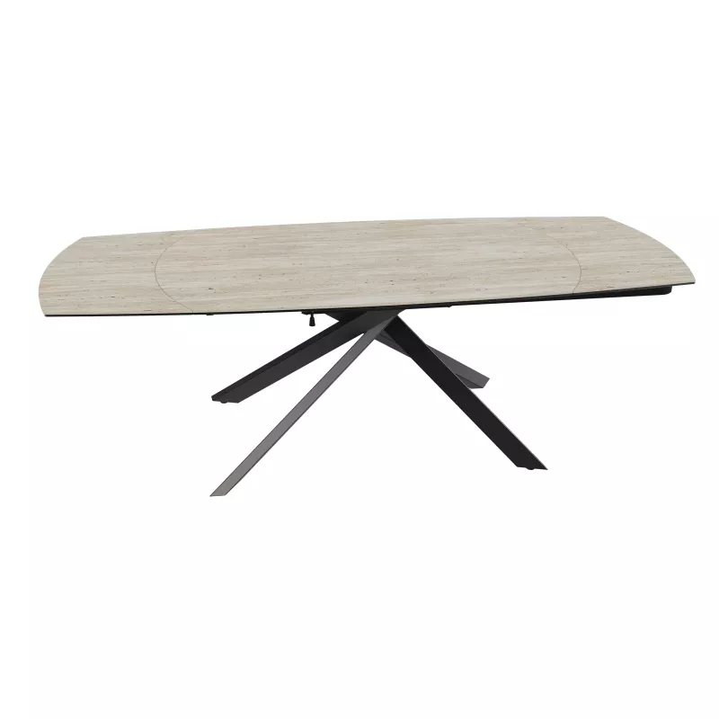 KHEOPS │Table extensible 160/240cm│Pieds en acier laqué noir mat│Coloris à choix KHEOPS │Table extensible 160/240cm│Pieds en acier laqué noir mat│Coloris à choix