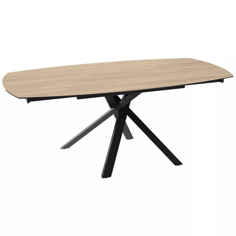 KHEOPS │Table extensible 130/190cm│Pieds en acier laqué noir mat│Coloris à choix KHEOPS │Table extensible 130/190cm│Pieds en acier laqué noir mat│Coloris à choix