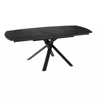 KHEOPS │Table extensible 130/190cm│Pieds en acier laqué noir mat│Coloris à choix