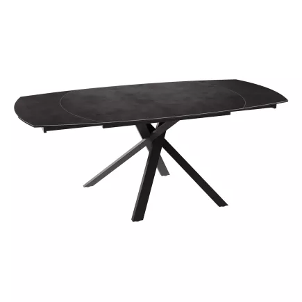 KHEOPS │Table extensible 130/190cm│Pieds en acier laqué noir mat│Coloris à choix