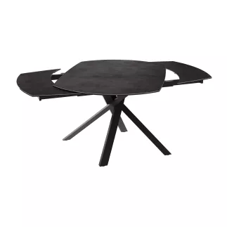 KHEOPS │Table extensible 130/190cm│Pieds en acier laqué noir mat│Coloris à choix