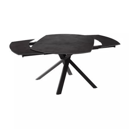 KHEOPS │Table extensible 130/190cm│Pieds en acier laqué noir mat│Coloris à choix