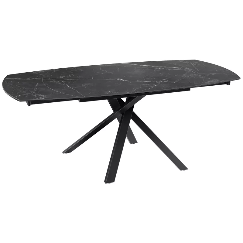 KHEOPS │Table extensible 130/190cm│Pieds en acier laqué noir mat│Coloris à choix