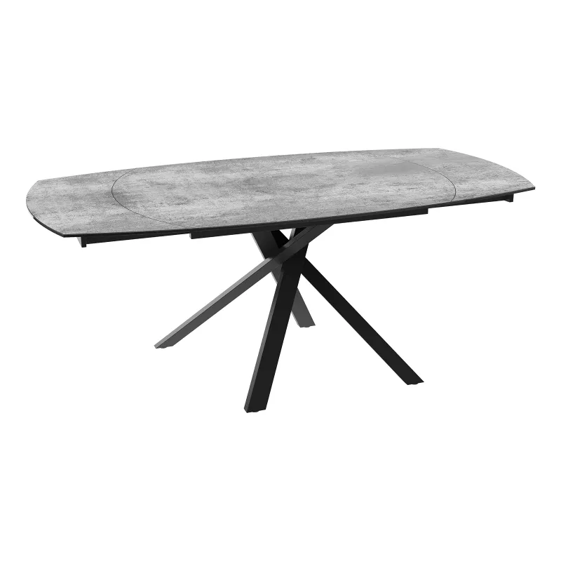KHEOPS │Table extensible 130/190cm│Pieds en acier laqué noir mat│Coloris à choix