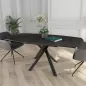 KHEOPS │Table extensible 120/180cm│Pieds en acier laqué noir mat│Coloris à choix KHEOPS │Table extensible 120/180cm│Pieds en acier laqué noir mat│Coloris à choix
