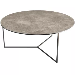 VENEZIA│Table basse Ø 90 x 38 cm│Piétement acier laqué noir mat │Coloris à choix