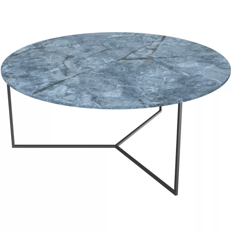 VENEZIA│Table basse Ø 90 x 38 cm│Piétement acier laqué noir mat │Coloris à choix