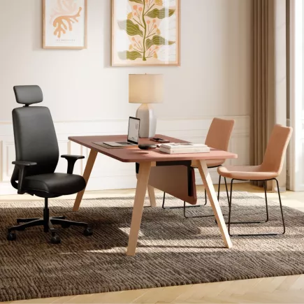 MUNIK EXPO│Fauteuil de direction│Têtière│Mousse injectée│cuir noir